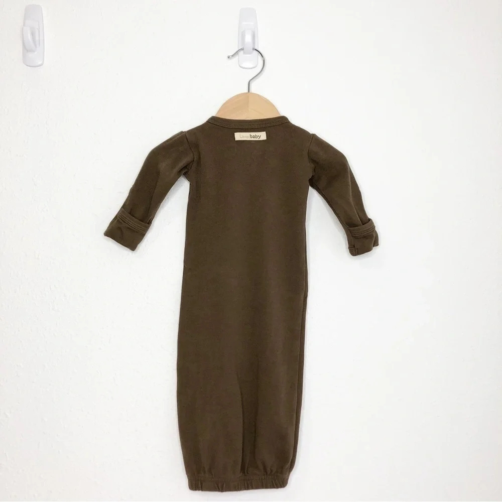 L'ovedBaby sleeping gown brown snap front gender neutral size 0-3 months - Picture 3 of 10